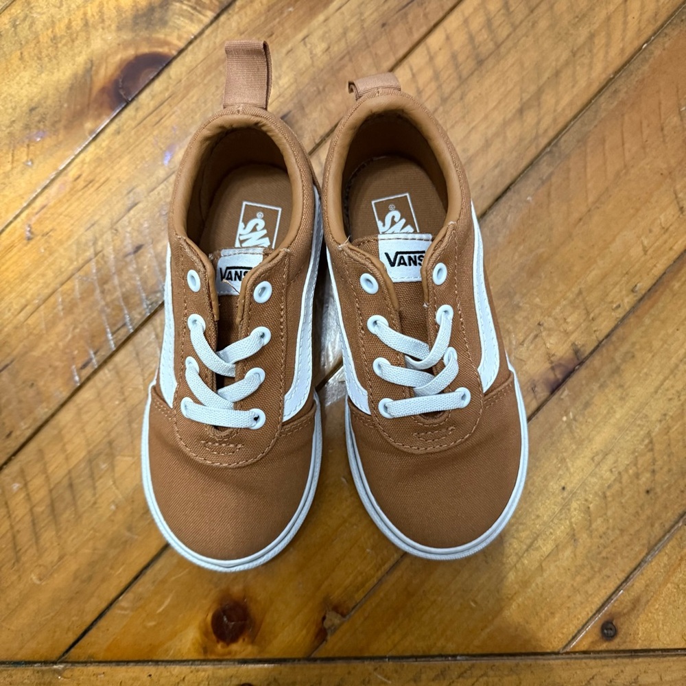 Vans Toddler Size 9 Brown and White Sneakers